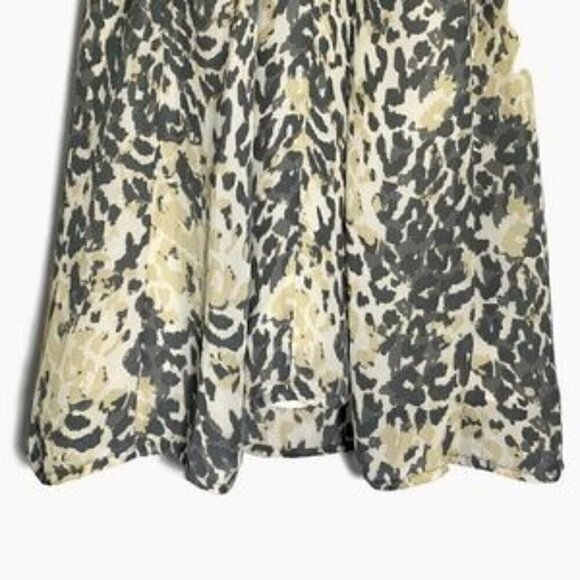 Joie top Silk gray tan Animal print sleeveless Racerback XS - Picture 6 of 9